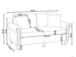 Sohvat<Beliani 3-Istuttava Sohva Kangas Hiekanruskea Otra