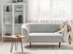 Online Beliani 2-Istuttava Sohva Kangas Musta/Valkoinen Loen