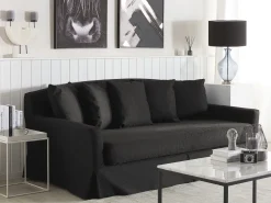 Sohvat<Beliani 3-Istuttava Sohva Kangas Musta Gilja