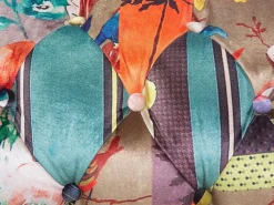 New Beliani 3-Istuttava Sohva Kangas Tilkkukuvio Vihrea/Keltainen Chesterfield