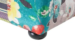 New Beliani 3-Istuttava Sohva Kangas Tilkkukuvio Vihrea/Keltainen Chesterfield