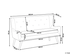 Clearance Beliani 2-Istuttava Sohva Kangas Vaaleanharmaa Skibby