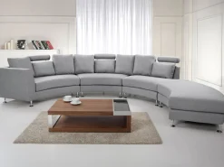 Best Sale Beliani 7-Istuttava Sohva Kangas Vaaleanharmaa Rotunde