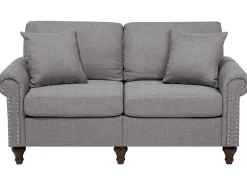 Store Beliani 2-Istuttava Sohva Kangas Vaaleanharmaa Otra