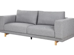 New Beliani 3-Istuttava Sohva Kangas Vaaleanharmaa Nivala