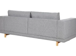 New Beliani 3-Istuttava Sohva Kangas Vaaleanharmaa Nivala