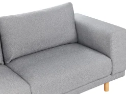 New Beliani 3-Istuttava Sohva Kangas Vaaleanharmaa Nivala