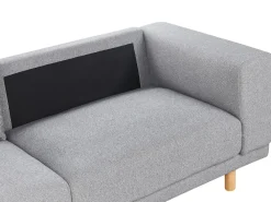 New Beliani 3-Istuttava Sohva Kangas Vaaleanharmaa Nivala