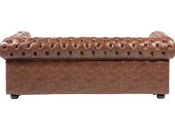 Clearance Beliani 3-Istuttava Sohva Keinonahka Kullanruskea Chesterfield