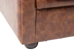 Clearance Beliani 3-Istuttava Sohva Keinonahka Kullanruskea Chesterfield