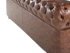 Clearance Beliani 3-Istuttava Sohva Keinonahka Kullanruskea Chesterfield