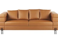 Sohvat<Beliani 3-Istuttava Sohva Keinonahka Ruskea Granna