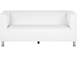 New Beliani 3-Istuttava Sohva Keinonahkainen Valkoinen Floro