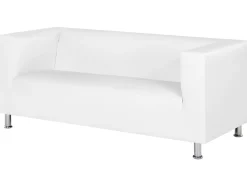 New Beliani 3-Istuttava Sohva Keinonahkainen Valkoinen Floro