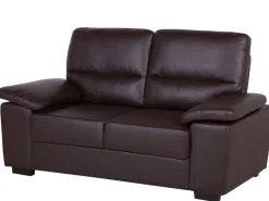 Outlet Beliani 2-Istuttava Sohva Keinonahka Ruskea Vogar