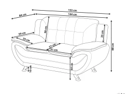 Sohvat<Beliani 2-Istuttava Sohva Keinonahkainen Valkoinen Leira