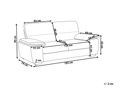 Flash Sale Beliani 3-Istuttava Sohva Keinonahka Musta Vogar