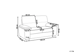 Sohvat<Beliani 2-Istuttava Sohva Keinonahka Musta Vogar