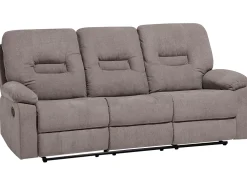 Shop Beliani 3-Istuttava Sohva Manuaalisesti Saadettava Kangas Ruskeanharmaa Bergen