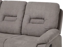 Shop Beliani 3-Istuttava Sohva Manuaalisesti Saadettava Kangas Ruskeanharmaa Bergen