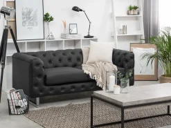 Hot Beliani 2-Istuttava Sohva Musta Vissland