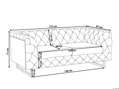 Hot Beliani 2-Istuttava Sohva Musta Vissland