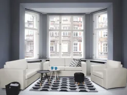 New Beliani 2-Istuttava Sohva Nahka Valkoinen Helsinki