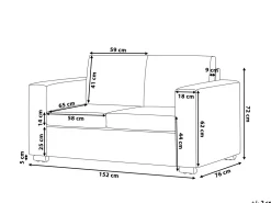 New Beliani 2-Istuttava Sohva Nahka Valkoinen Helsinki