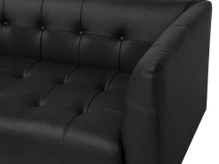 Hot Beliani 3-Istuttava Sohva Nahkainen Musta Byske