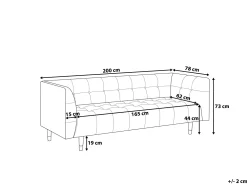 Hot Beliani 3-Istuttava Sohva Nahkainen Musta Byske