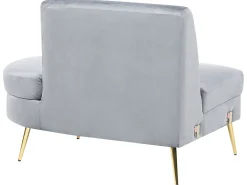 Sale Beliani 4-Istuttava Sohva Sametti Kaareva Vaaleanharmaa Moss