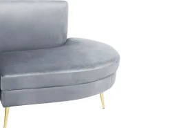 Sale Beliani 4-Istuttava Sohva Sametti Kaareva Vaaleanharmaa Moss