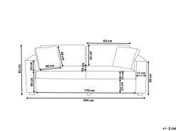 New Beliani 3-Istuttava Sohva Sametti Laivastonsininen Falun