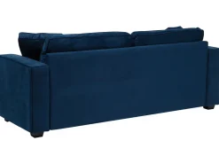 New Beliani 3-Istuttava Sohva Sametti Laivastonsininen Falun