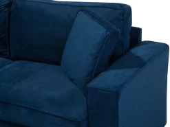 New Beliani 3-Istuttava Sohva Sametti Laivastonsininen Falun