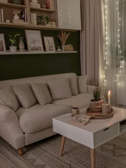 Shop Beliani 3-Istuttava Sohva Sametti Luonnonvalkoinen Eike