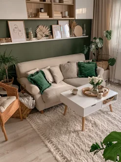 Shop Beliani 3-Istuttava Sohva Sametti Luonnonvalkoinen Eike