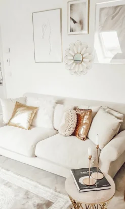 Shop Beliani 3-Istuttava Sohva Sametti Luonnonvalkoinen Eike