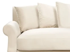 Shop Beliani 3-Istuttava Sohva Sametti Luonnonvalkoinen Eike