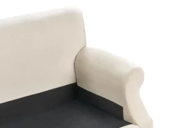 Shop Beliani 3-Istuttava Sohva Sametti Luonnonvalkoinen Eike