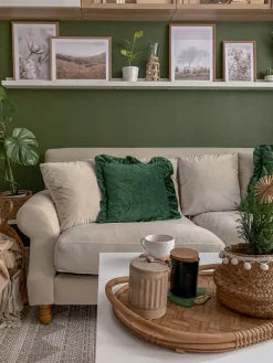 Shop Beliani 3-Istuttava Sohva Sametti Luonnonvalkoinen Eike