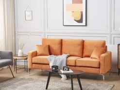 Cheap Beliani 3-Istuttava Sohva Sametti Oranssi Gavle