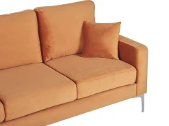 Cheap Beliani 3-Istuttava Sohva Sametti Oranssi Gavle