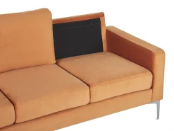 Cheap Beliani 3-Istuttava Sohva Sametti Oranssi Gavle