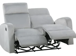 Cheap Beliani 2-Istuttava Sohva Sametti Sahkosaadettava Vaaleanharmaa Verdal