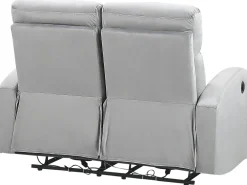 Cheap Beliani 2-Istuttava Sohva Sametti Sahkosaadettava Vaaleanharmaa Verdal