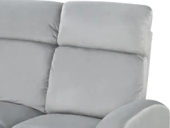 Cheap Beliani 2-Istuttava Sohva Sametti Sahkosaadettava Vaaleanharmaa Verdal