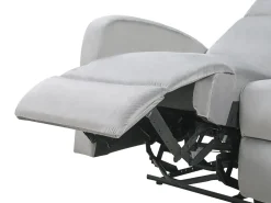 Cheap Beliani 2-Istuttava Sohva Sametti Sahkosaadettava Vaaleanharmaa Verdal