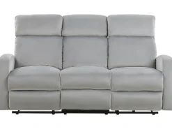 Sohvat<Beliani 3-Istuttava Sohva Sametti Saadettava Vaaleanharmaa Verdal