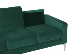 Sohvat<Beliani 3-Istuttava Sohva Sametti Smaragdinvihrea Gavle